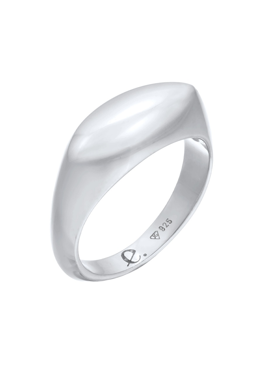 Elli PREMIUM Damski sygnet z markizem Design Basic ze srebra rodowanego próby 925 Sterling Silver Pierścionki 1 ct