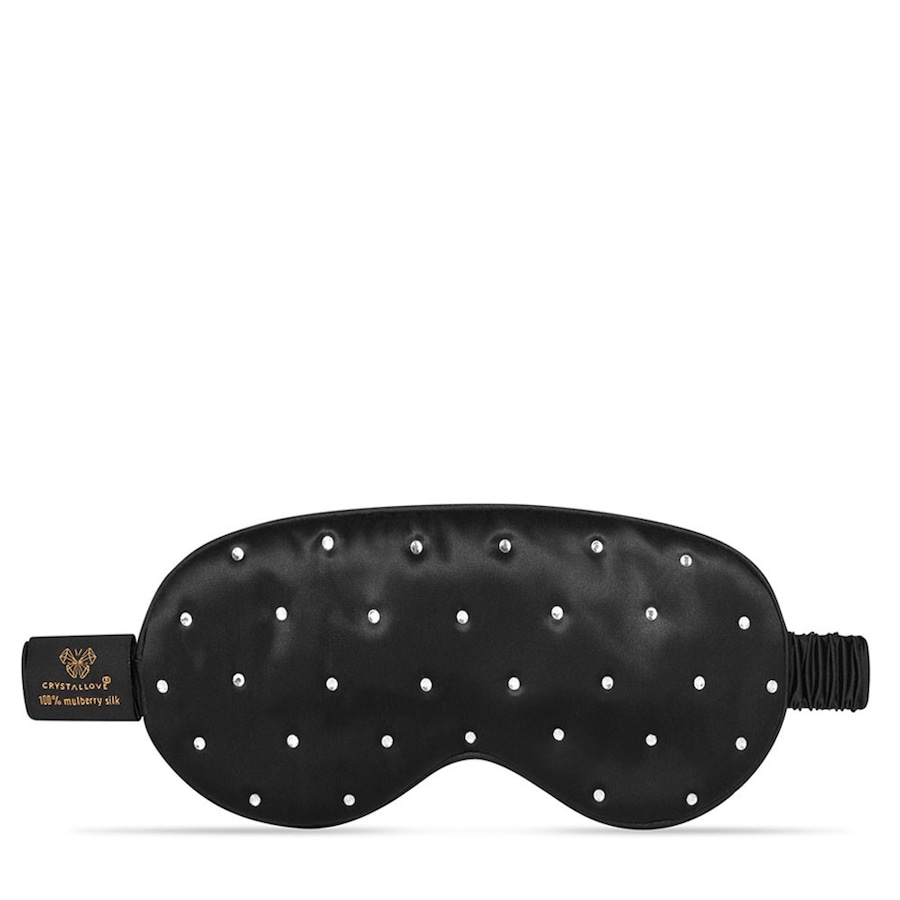 Crystallove CRYSTALLOVE Opaska na oczy z jedwabiu z kryształkami – black Płatki pod oczy 1 ct