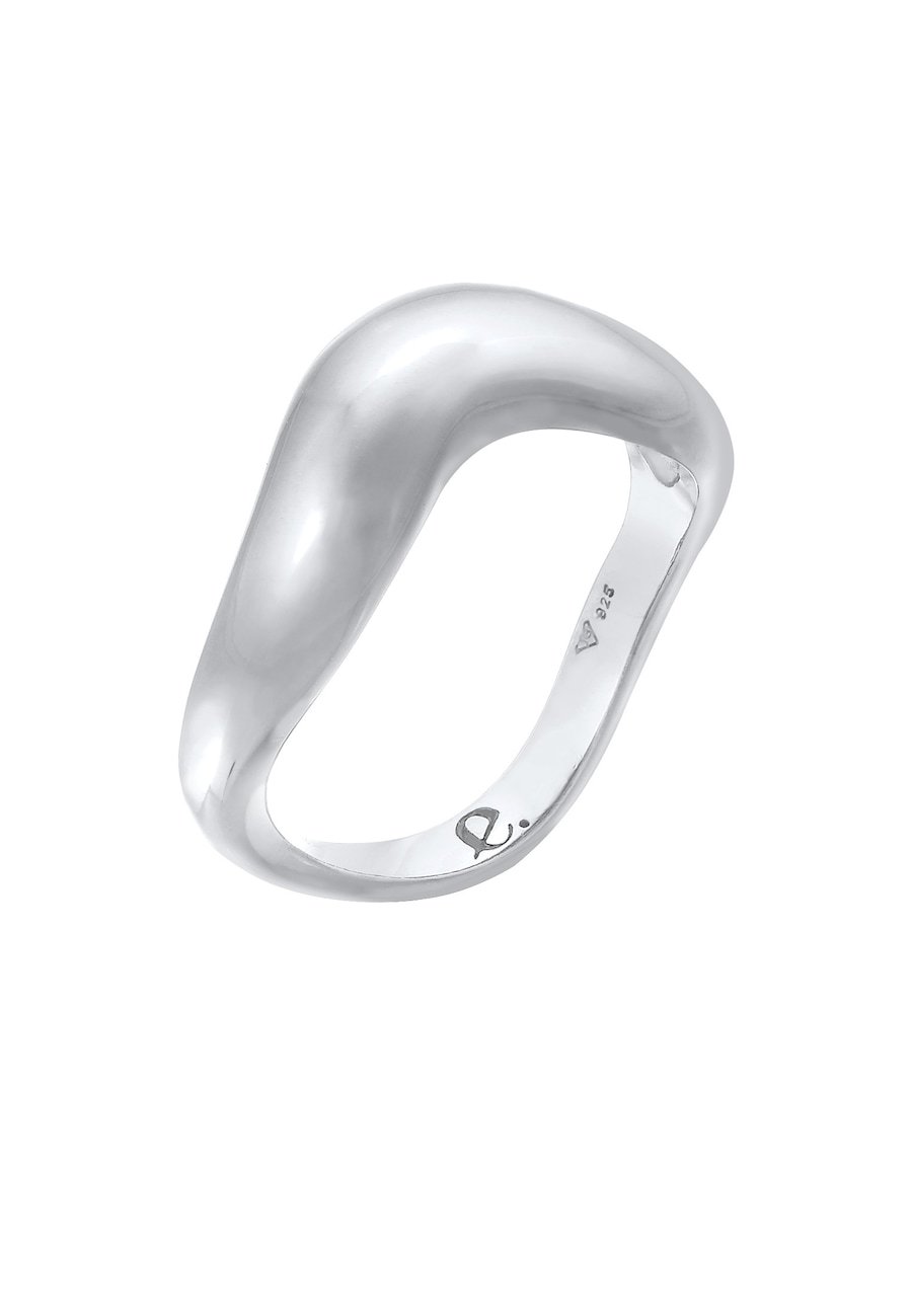 Elli PREMIUM Damskie fale Trend Organic w srebrze próby 925 Sterling Silver Pierścionki 1 ct