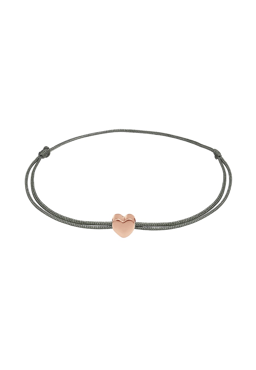 Elli Damski wisior serce Basic z nylonem niebieski w srebrze próby 925 Sterling Silver Bransoletki 1 ct