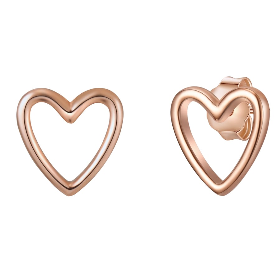 Glanzstücke München Srebrne kolczyki sztyfty Serce srebro wysokiej próby różowe złoto Kolczyki 1 ct Damski