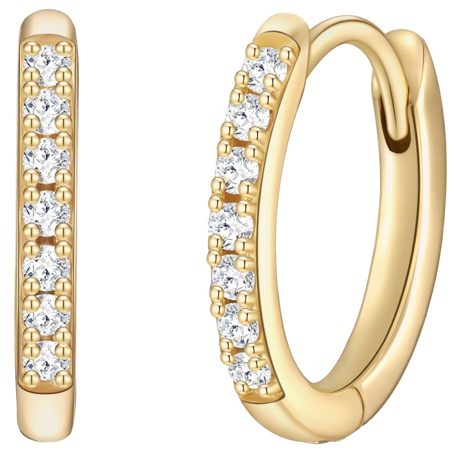 Glanzstücke München Kolczyki z Srebro wysokiej próby w Żółte złoto Kolczyki koła 1 ct Damski