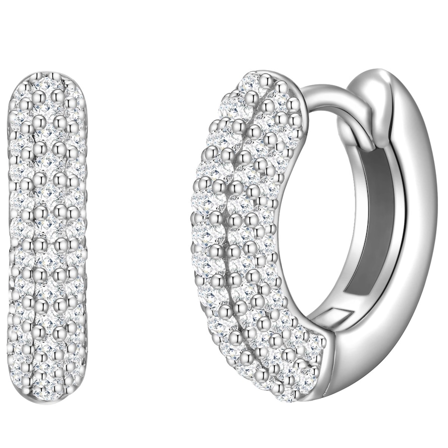 Glanzstücke München Srebrne kolczyki kreole srebro wysokiej próby Cyrkonia srebrny Kolczyki koła 1 ct Damski