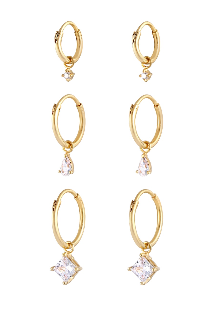 Elli Damy Elegancki wisior z kryształami cyrkonu w 925 Sterling Silver Kolczyki 1 ct Damski