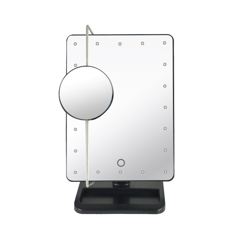 UNIQ Hollywood Classic Lusterko kosmetyczne ze światłem LED i powiększeniem Lusterka kosmetyczne 1 ct Czarny