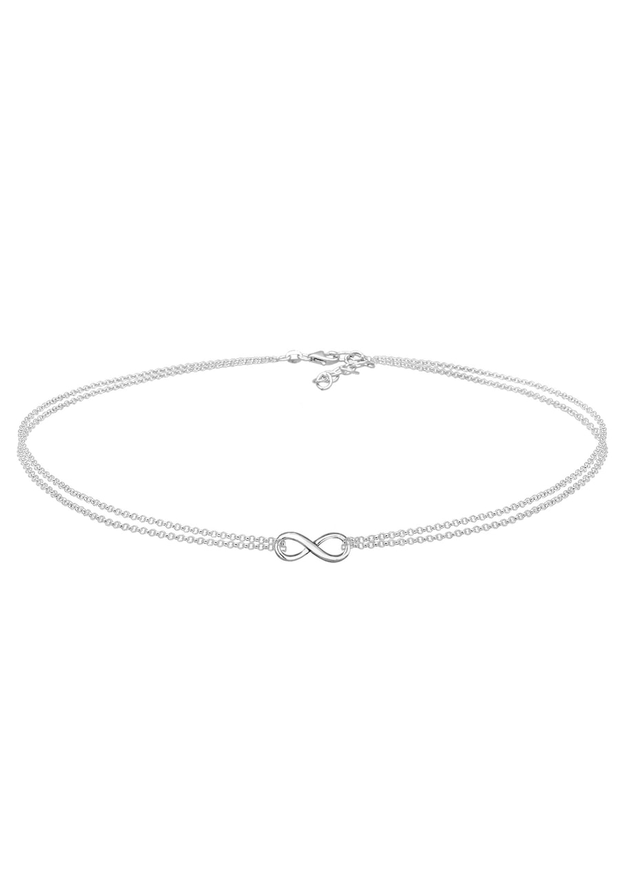 Elli Damski Choker Infinity nieskończoność Trend ze srebra próby 925 Sterling Silver Naszyjniki 1 ct