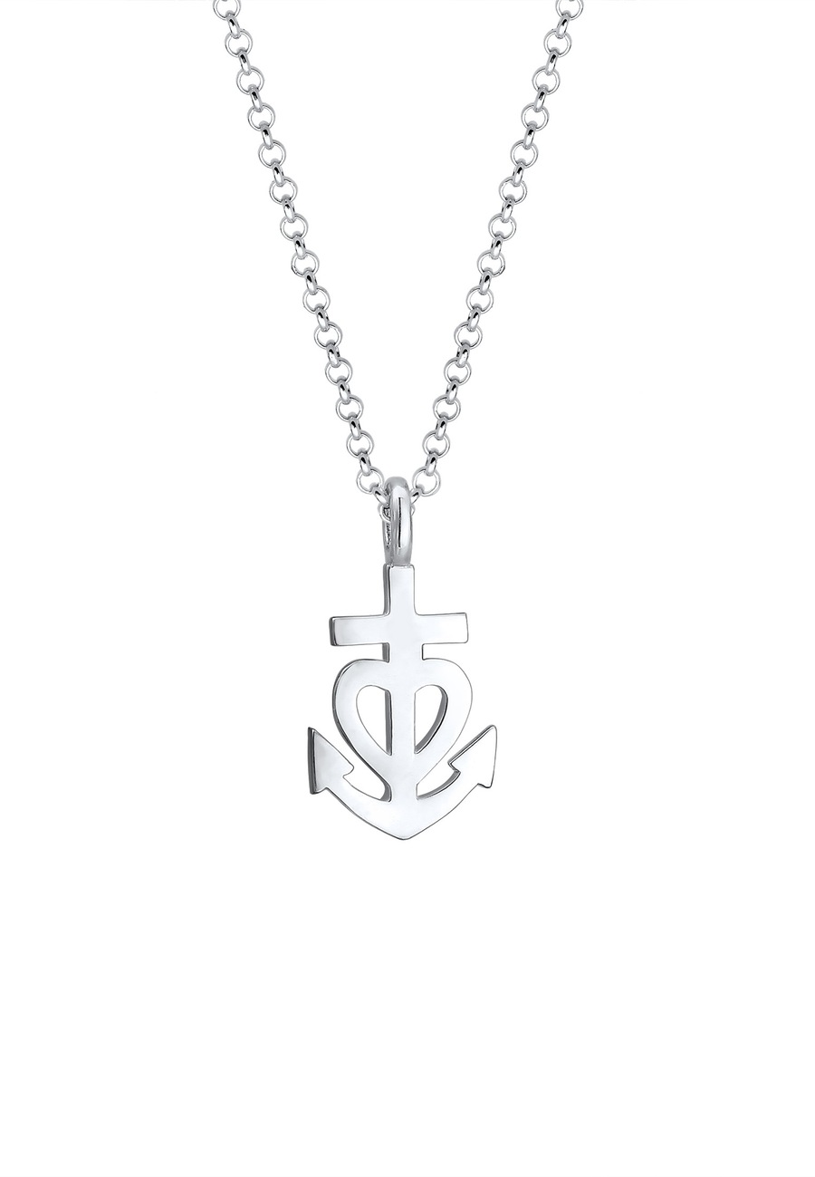 Elli Damski wisiorek kotwica krzyż Basic ze pozłacanym srebra próby 925 Naszyjniki 1 ct