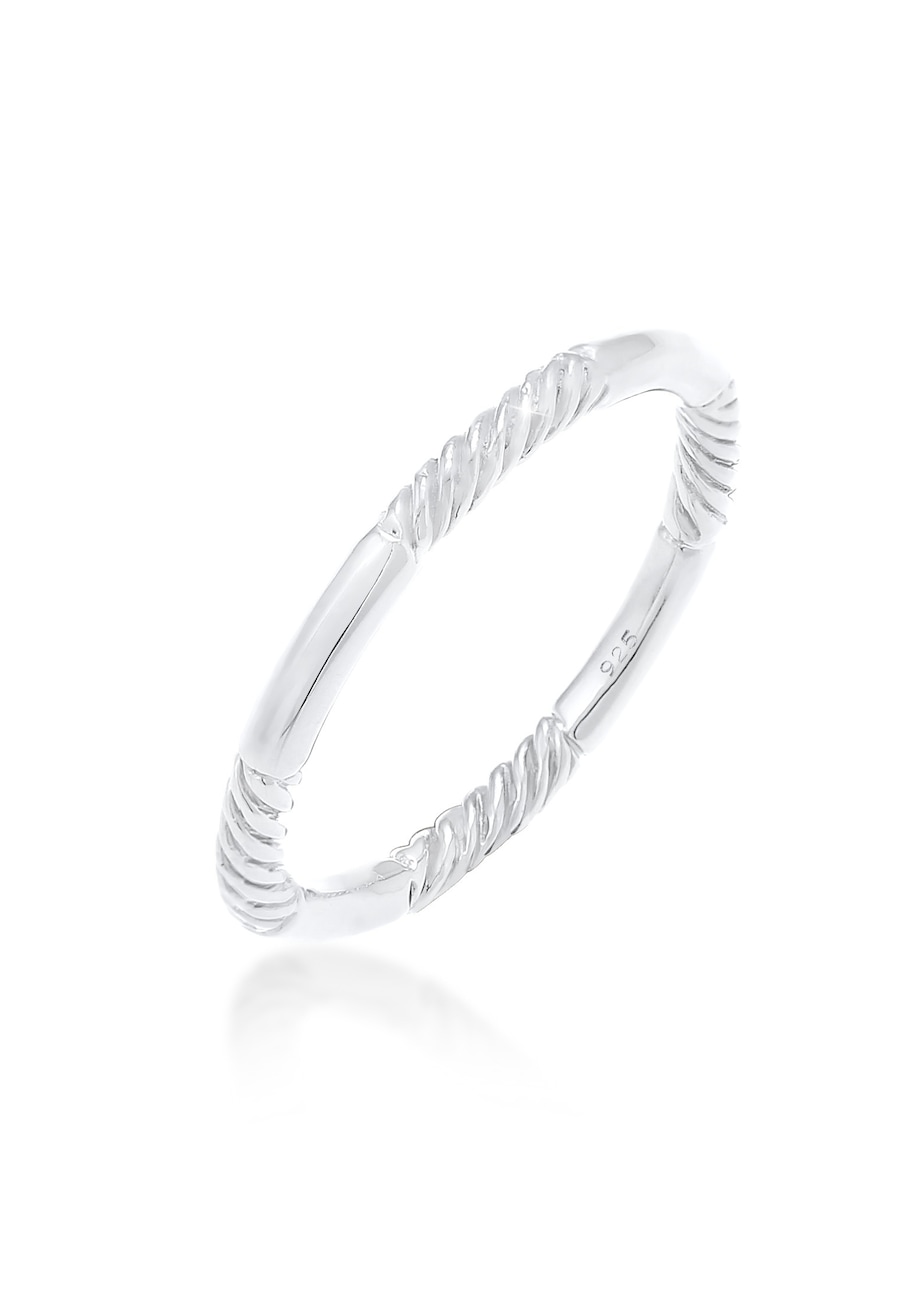 Elli Damy Bandring Basic Stacking toczone w 925 Sterling Silver Pierścionki 1 ct Damski