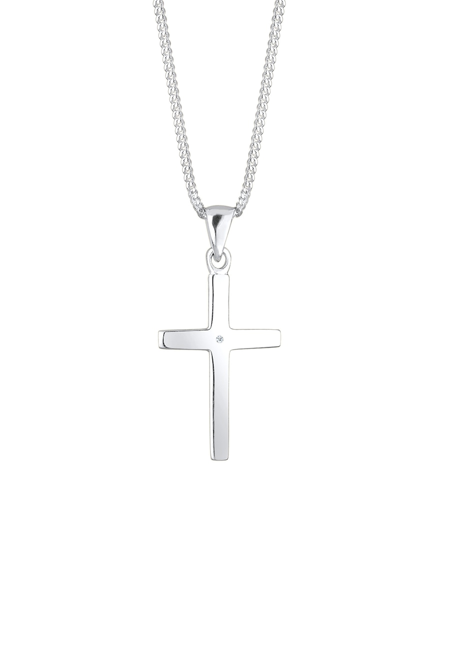 Elli DIAMONDS Damska zawieszka krzyżyk Basic z diamentem (0.005 ct.) w srebrze 925 Sterling Silver Naszyjniki 1 ct Damski