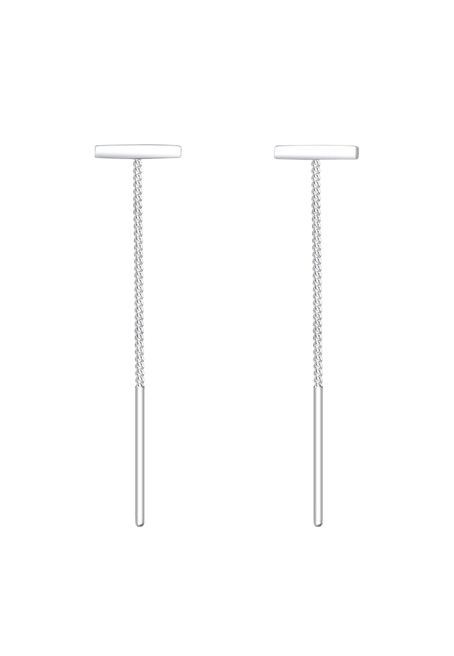 Elli Damskie kolczyki do przeciągania Pull-Through Geo Trend w srebrze próby 925 Sterling Silver Kolczyki 1 ct