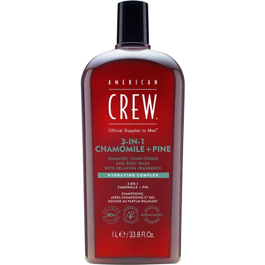 American Crew 3-in-1 Chamomile + Pine Shampoo, Conditioner and Body Wash Szampony 1000 ml Męskie