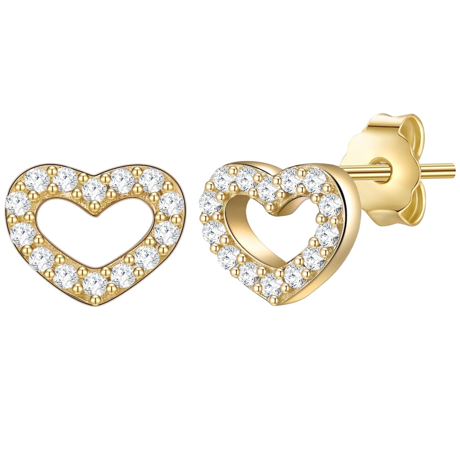 Glanzstücke München Srebrne kolczyki sztyfty Serce srebro wysokiej próby Topaz żółte złoto Kolczyki 1 ct Damski