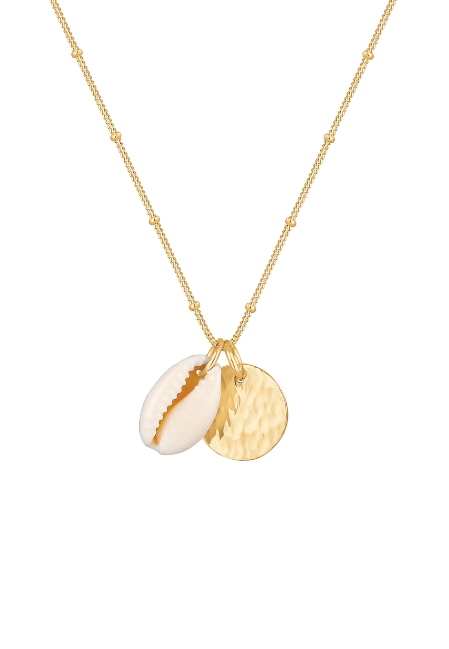 Elli Damski łańcuszek z zawieszką kulka płytka muszla kauri w srebrze 925 Sterling Silver Naszyjniki 1 ct