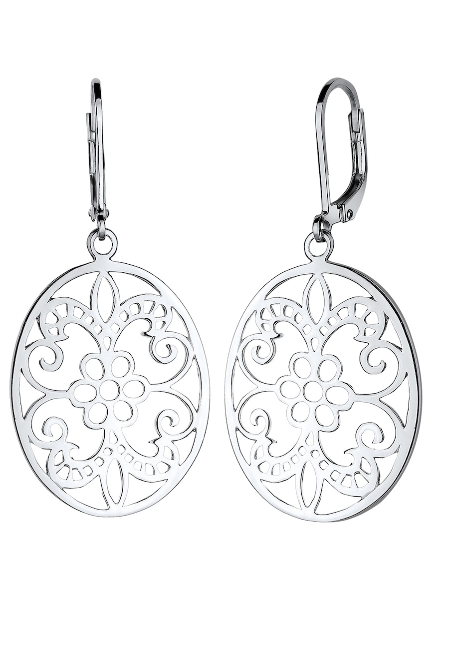 Elli Damski ornament kwiatowy ze srebra próby 925 Sterling Silver Kolczyki 1 ct