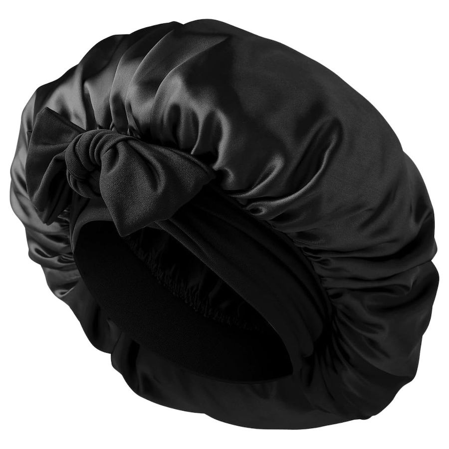 SOHO Makena Czepek Satynowy na Noc Opaski do włosów 1 ct Czarny