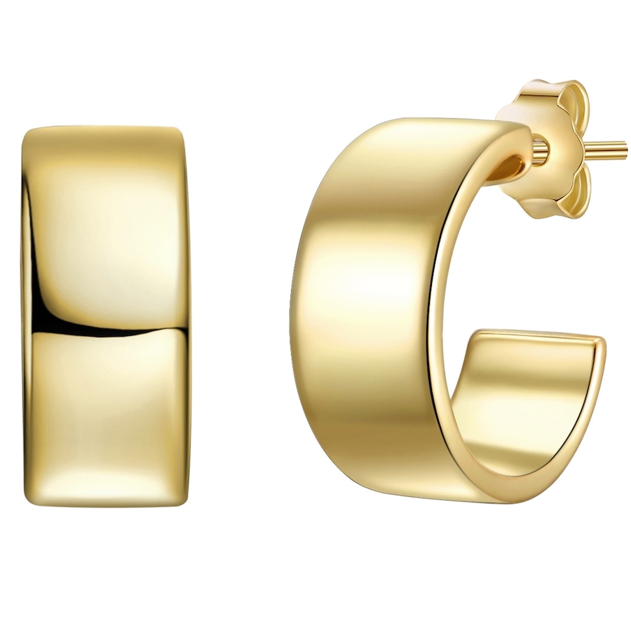 Glanzstücke München Kolczyki z Srebro wysokiej próby w Żółte złoto Kolczyki koła 1 ct Damski