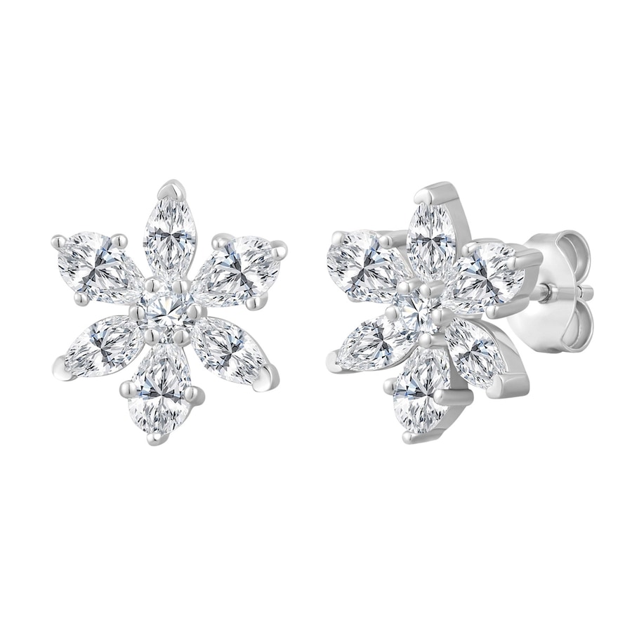 Rafaela Donata Kolczyki Kwiat Srebro wysokiej próby Srebrny 1 ct Damski
