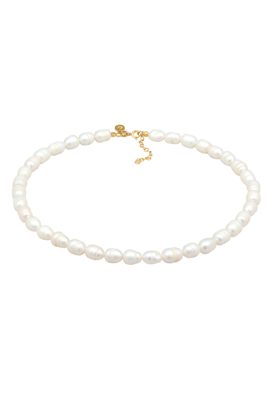 Elli PREMIUM Damski Chocker Barok z perły hodowlana słodkowodna w srebrze próby 925 Naszyjniki 1 ct