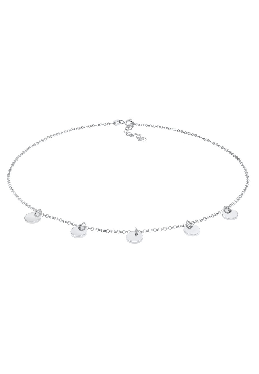 Elli Damski naszyjnik Choker Geo Platelet Round 925 Sterling Silver Naszyjniki 1 ct
