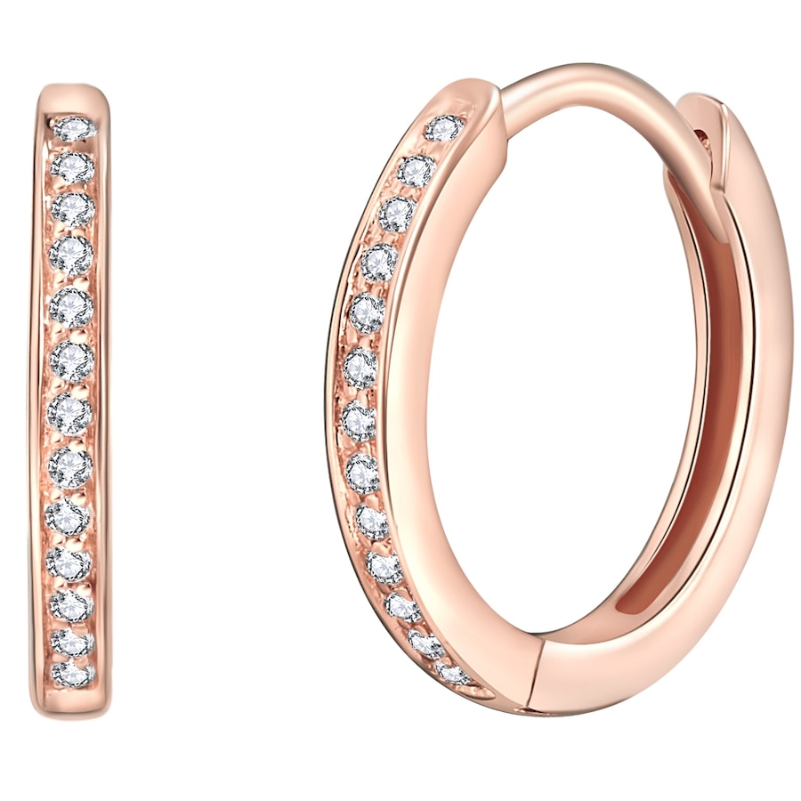 Rafaela Donata Srebrne kolczyki kreole srebro wysokiej próby Cyrkonia srebrny Kolczyki koła 1 ct Damski