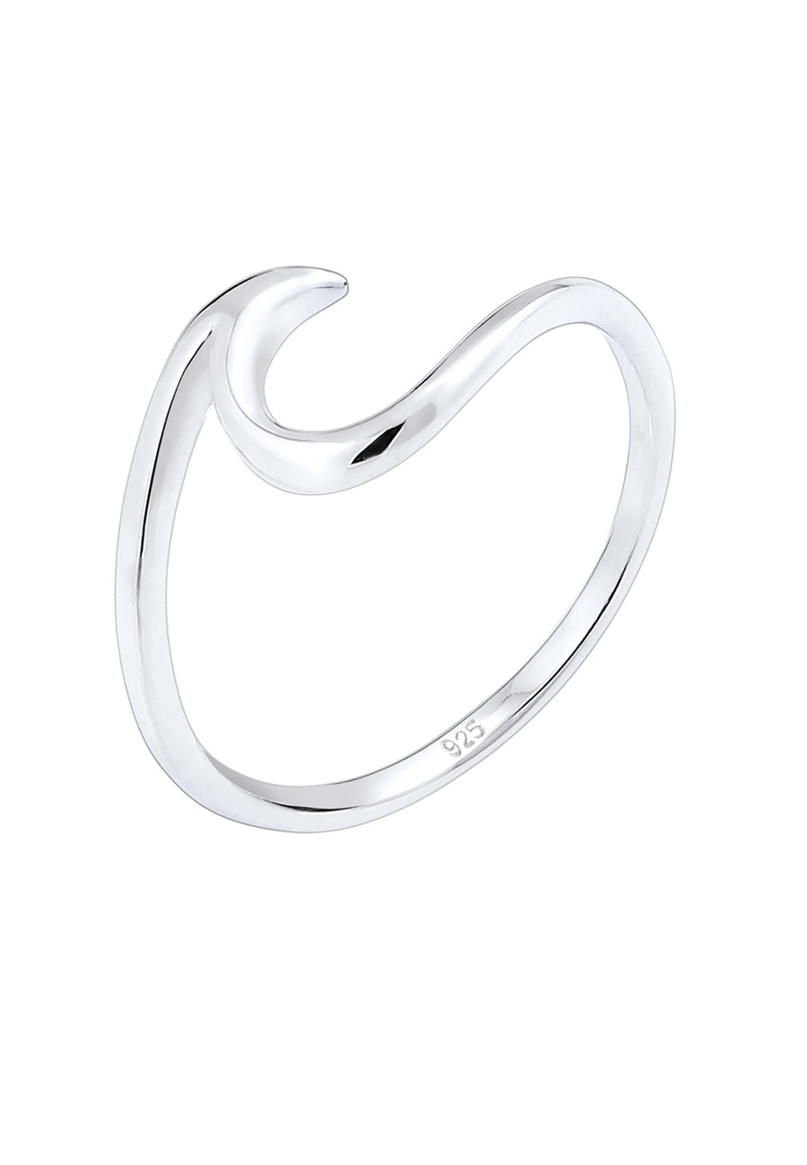 Elli Damskie fale Optik Trend w srebrze próby 925 Sterling Silver Pierścionki 1 ct