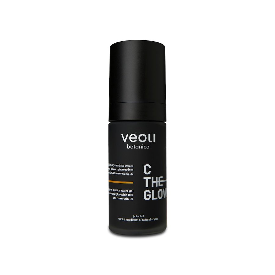 Veoli Botanica C THE GLOW rozjaśniająco-wyciszające serum wodno-żelowe z glukozydem askorbylu 10% i trokserutyną 1% Serum z witaminą c 30 ml