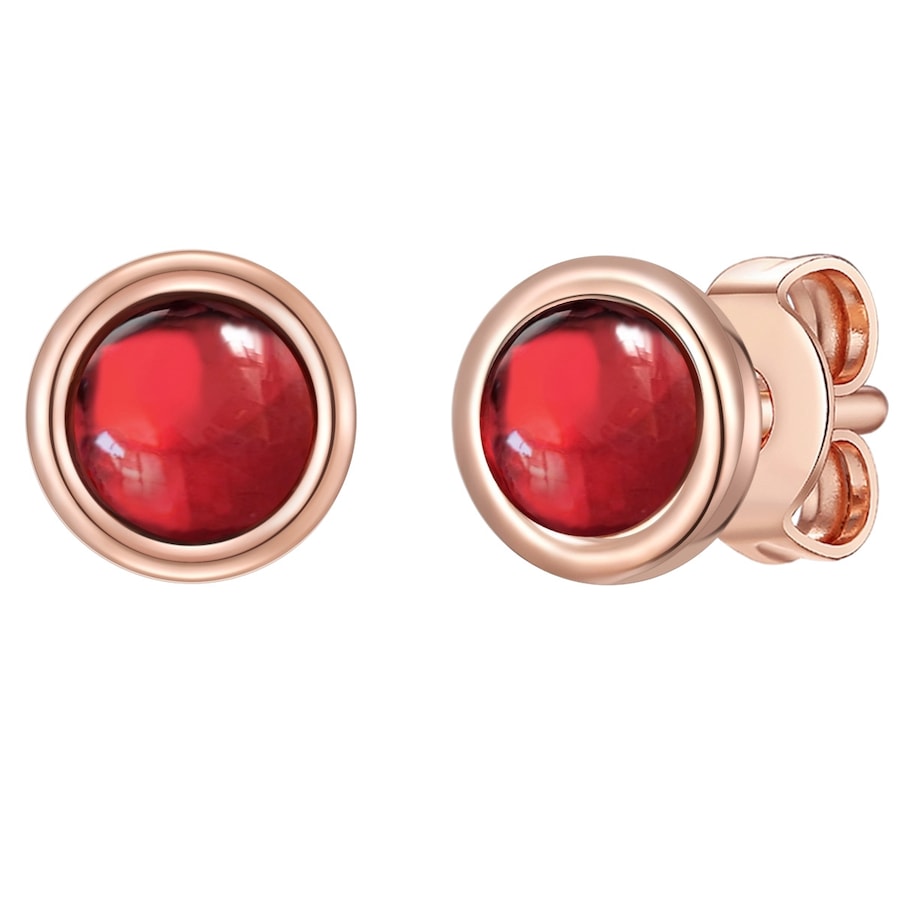 Glanzstücke München Srebrne kolczyki sztyfty srebro wysokiej próby Granat różowe złoto Kolczyki 1 ct Damski