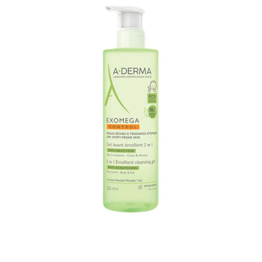 A-DERMA EXOMEGA Control żel emolientowy 2w1 Żele i mydła do mycia dla niemowląt 500 ml