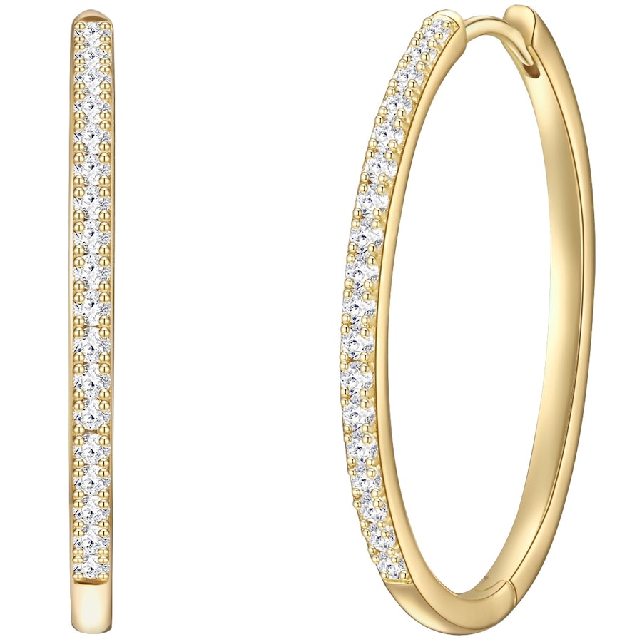 Glanzstücke München Kolczyki z Srebro wysokiej próby w Żółte złoto Kolczyki koła 1 ct Damski