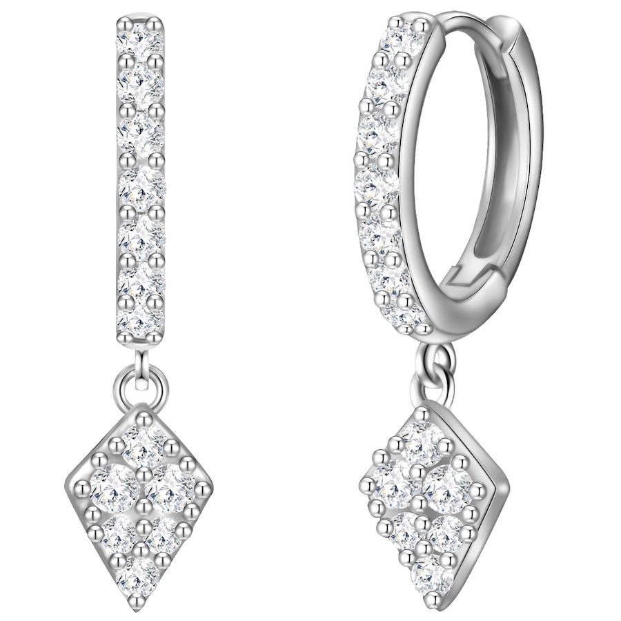 Glanzstücke München Kolczyki Romb z Srebro wysokiej próby w Srebrny Kolczyki koła 1 ct Damski