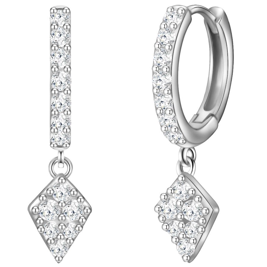 Glanzstücke München Kolczyki Romb z Srebro wysokiej próby w Srebrny Kolczyki koła 1 ct Damski