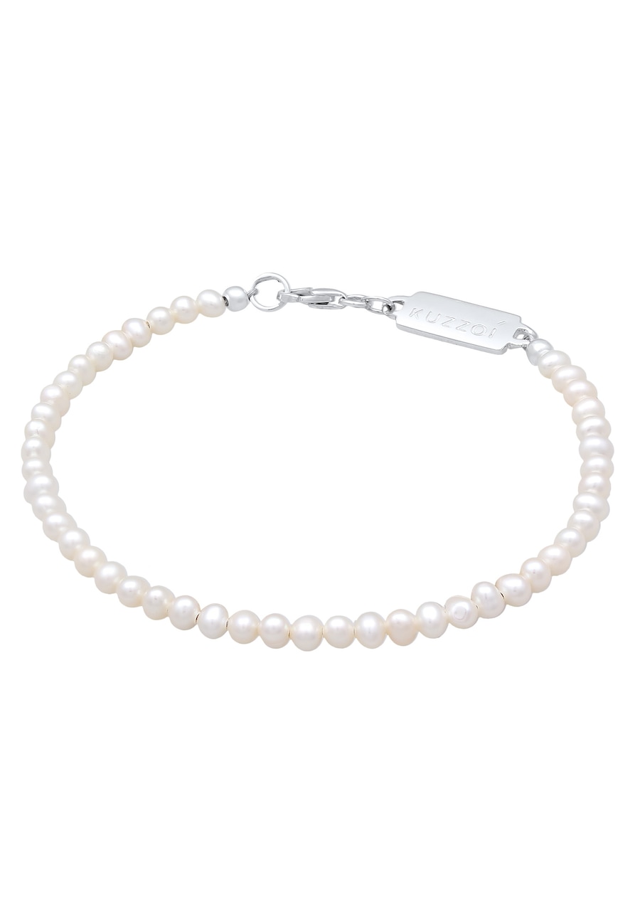 KUZZOI Męski Vintage Trend z perły hodowlana słodkowodna ze srebra próby 925 Sterling Silver Biżuteria męska 1 ct Męskie