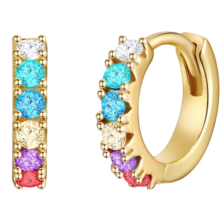 Glanzstücke München Srebrne kolczyki kreole srebro wysokiej próby Cyrkonia żółte złoto Kolczyki koła 1 ct Damski