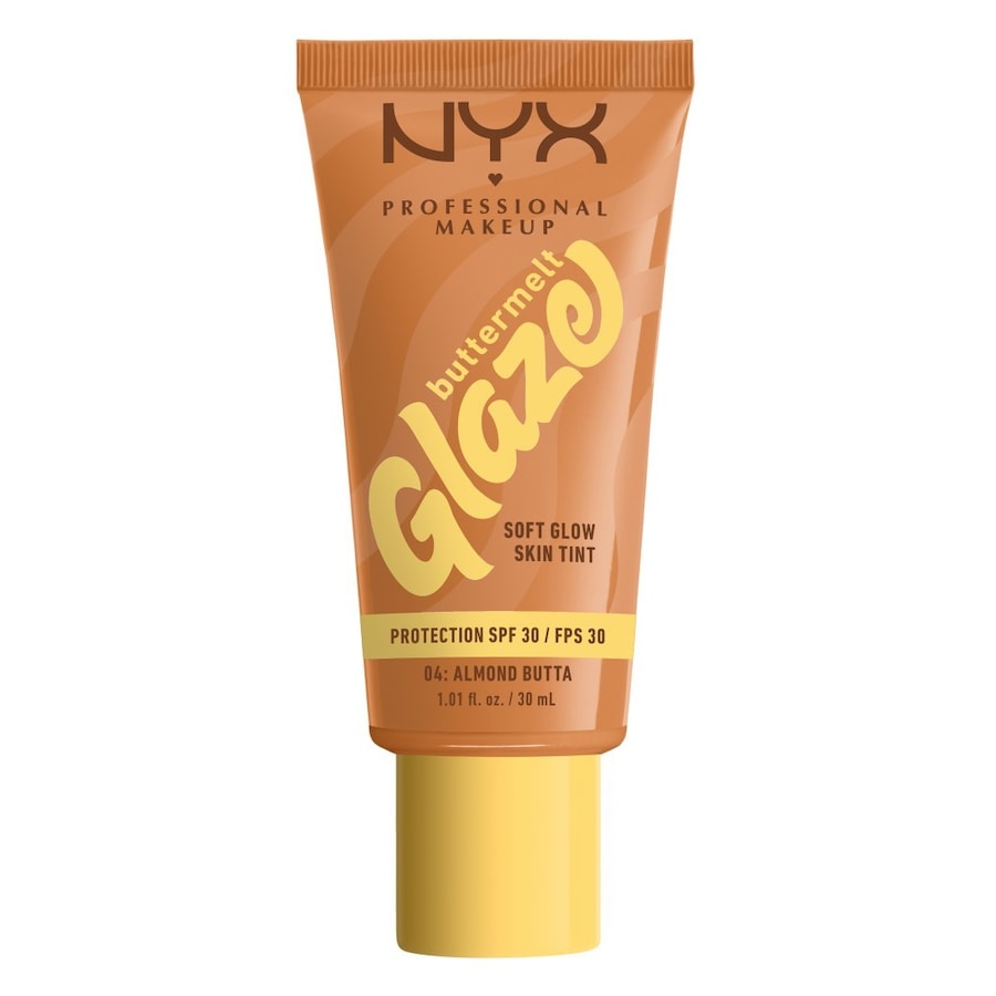 NYX Professional Makeup Buttermelt Glaze, Tint do twarzy z SPF 30 Podkłady 30 ml 04W - ALMOND BUTTA