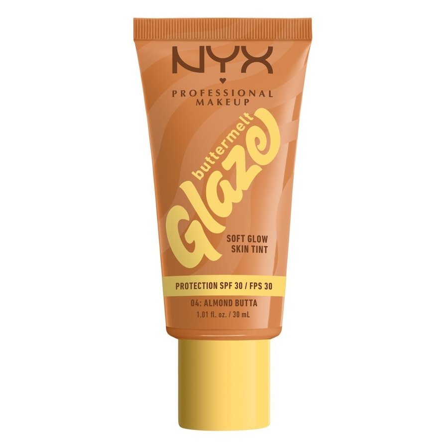 NYX Professional Makeup Buttermelt Glaze, Tint do twarzy z SPF 30 Podkłady 30 ml 04W - ALMOND BUTTA