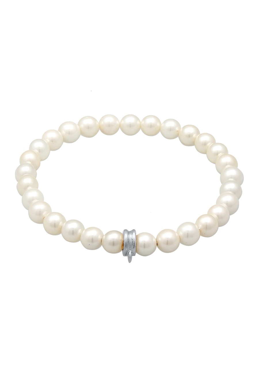 Nenalina Damska klasyczna bransoletka do charmsów perłowa w srebrze próby 925 Bransoletki 1 ct Damski
