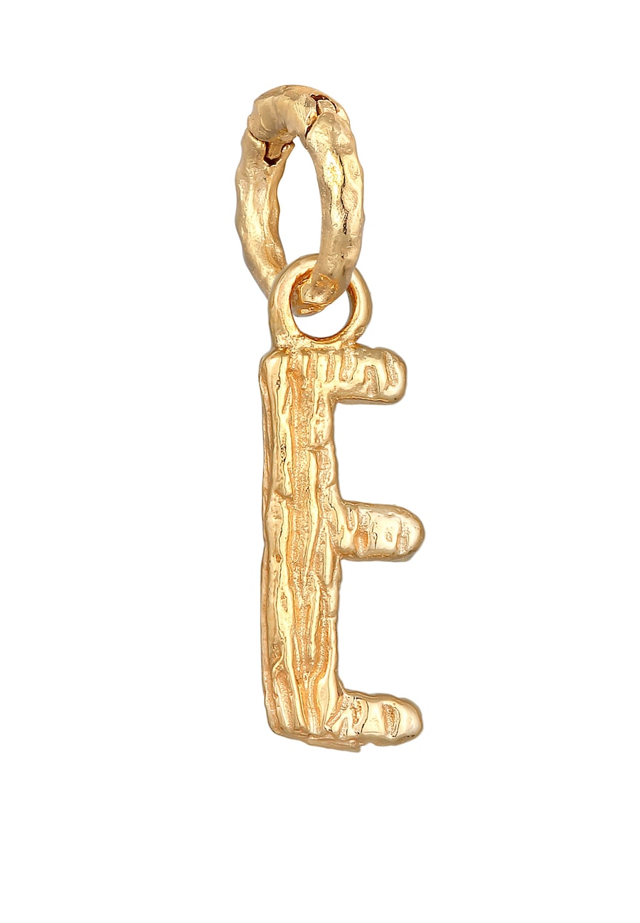 Elli Damski wisiorek Litera E Organic Look w pozłacanym srebrze próby 925 Sterling Silver Wisiorki 1 ct