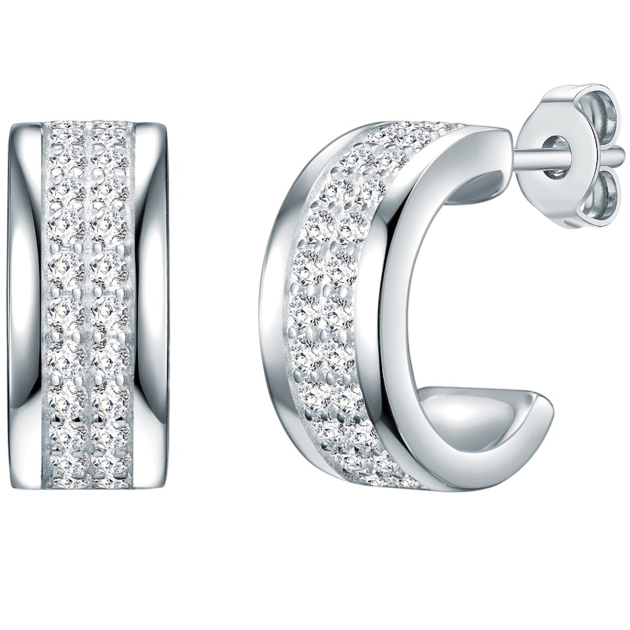 Rafaela Donata Srebrne kolczyki kreole srebro wysokiej próby Cyrkonia srebrny Kolczyki koła 1 ct Damski