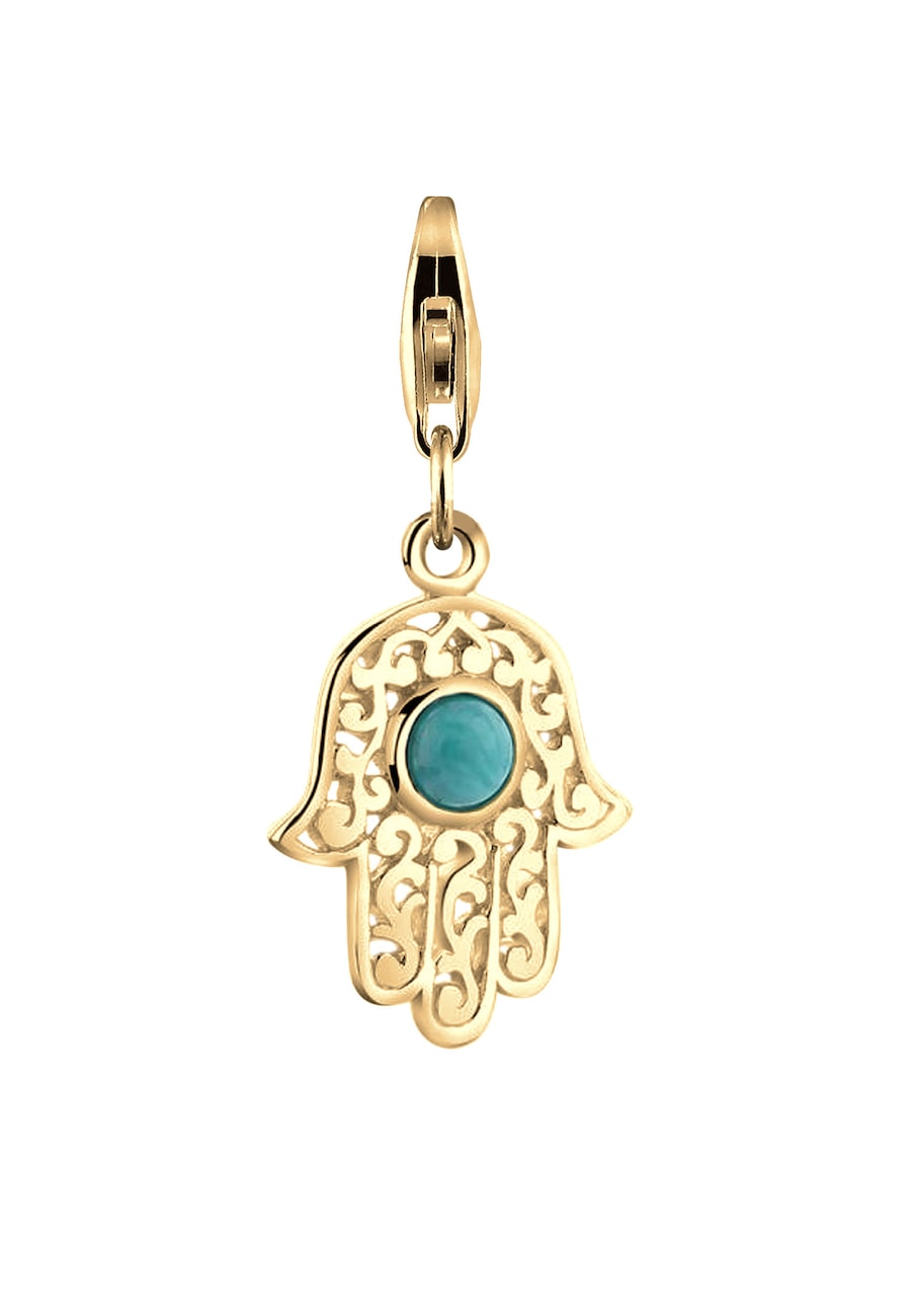 Nenalina Damski wisior Hamsa Hand Pendant z kamieniem szlachetnym Howlite w srebrze próby 925 Sterling Silver Wisiorki 1 ct
