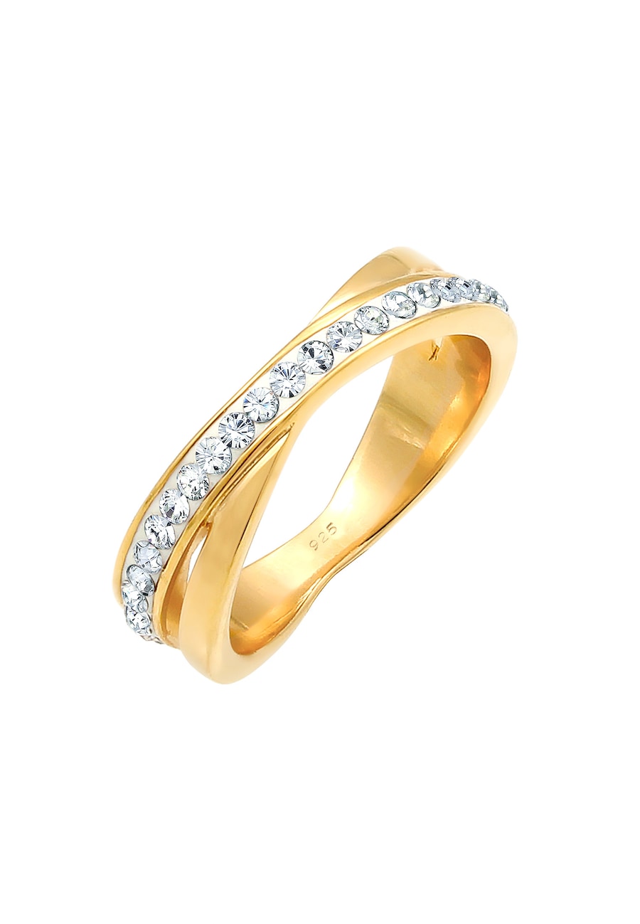 Elli Damski pierścionek z kryształkami ze srebra próby 925 Pierścionki 1 ct