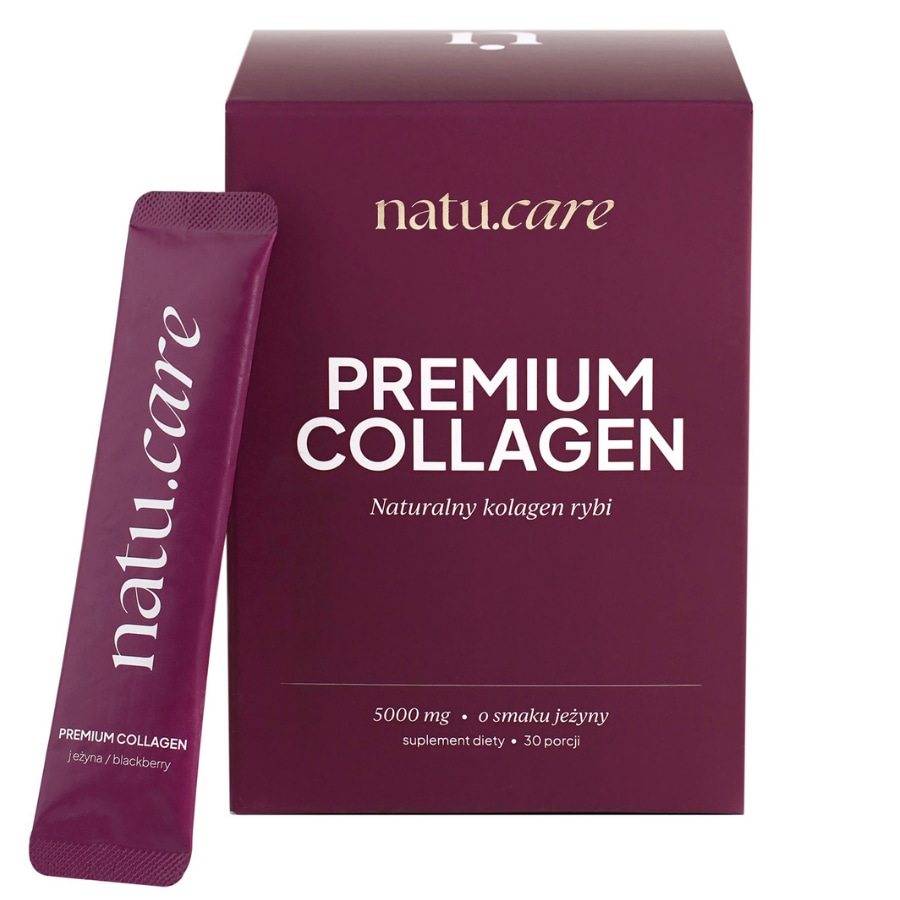 Natu Care Kolagen premium 5000 mg o smaku jeżyny Piękne włosy 30 ct różowe złoty