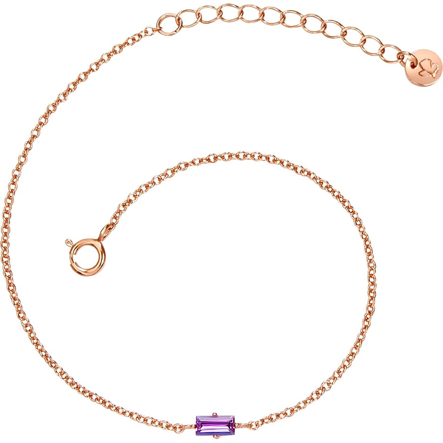 Glanzstücke München Srebrna bransoleta srebro wysokiej próby Cyrkonia różowe złoto Bransoletki 1 ct Damski