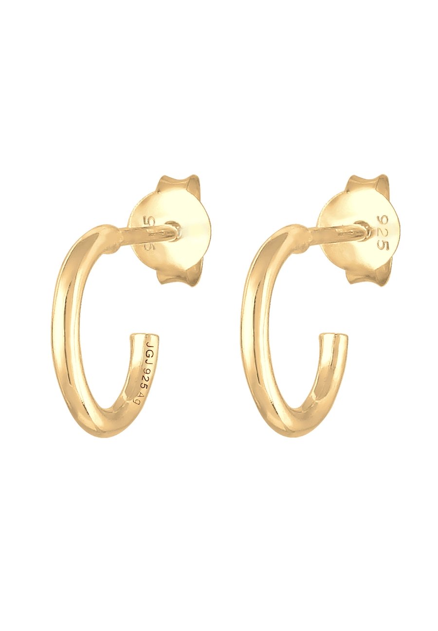 Elli Ponadczasowe Creoles Basic Must-Have Trend w srebra próby 925 Kolczyki koła 1 ct Damski