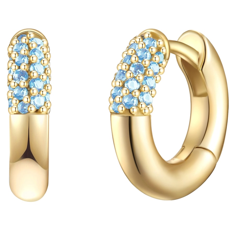 Glanzstücke München Srebrne kolczyki kreole srebro wysokiej próby Spinel żółte złoto Kolczyki koła 1 ct Damski