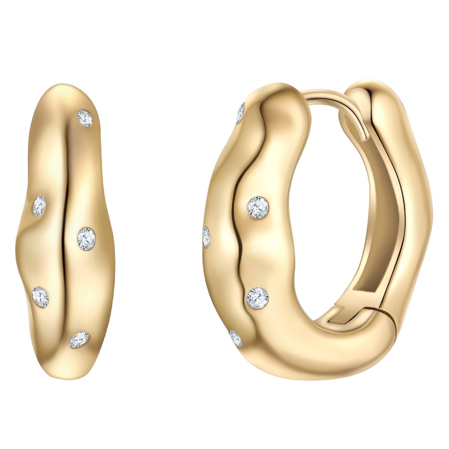 Glanzstücke München Kolczyki Srebro wysokiej próby Żółte złoto Kolczyki koła 1 ct Damski