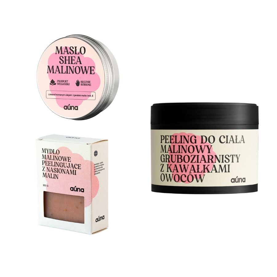 Auna Zestaw do pielęgnacji ciała malinowy shake Zestawy do pielęgnacji ciała 1 ct Damski