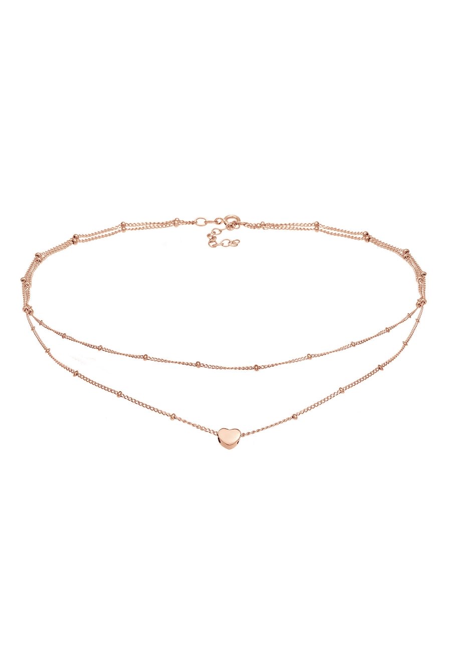 Elli Damski Choker Trend Serce w srebrze 925 Sterling Silver Naszyjniki 1 ct