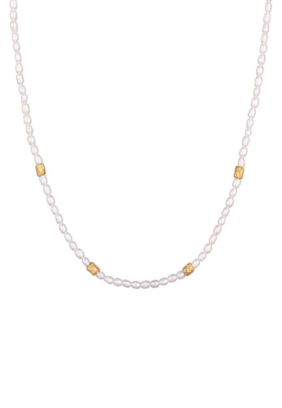 Elli PREMIUM Koraliki damskie Basic z perły hodowlana słodkowodna w srebrze próby 925 Sterling Silver Naszyjniki 1 ct Damski