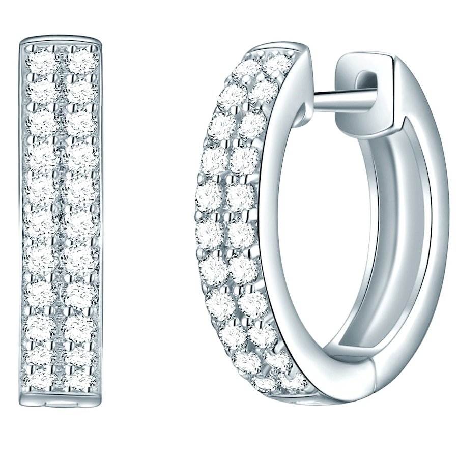 Rafaela Donata Srebrne kolczyki kreole srebro wysokiej próby Cyrkonia srebrny Kolczyki koła 1 ct Damski