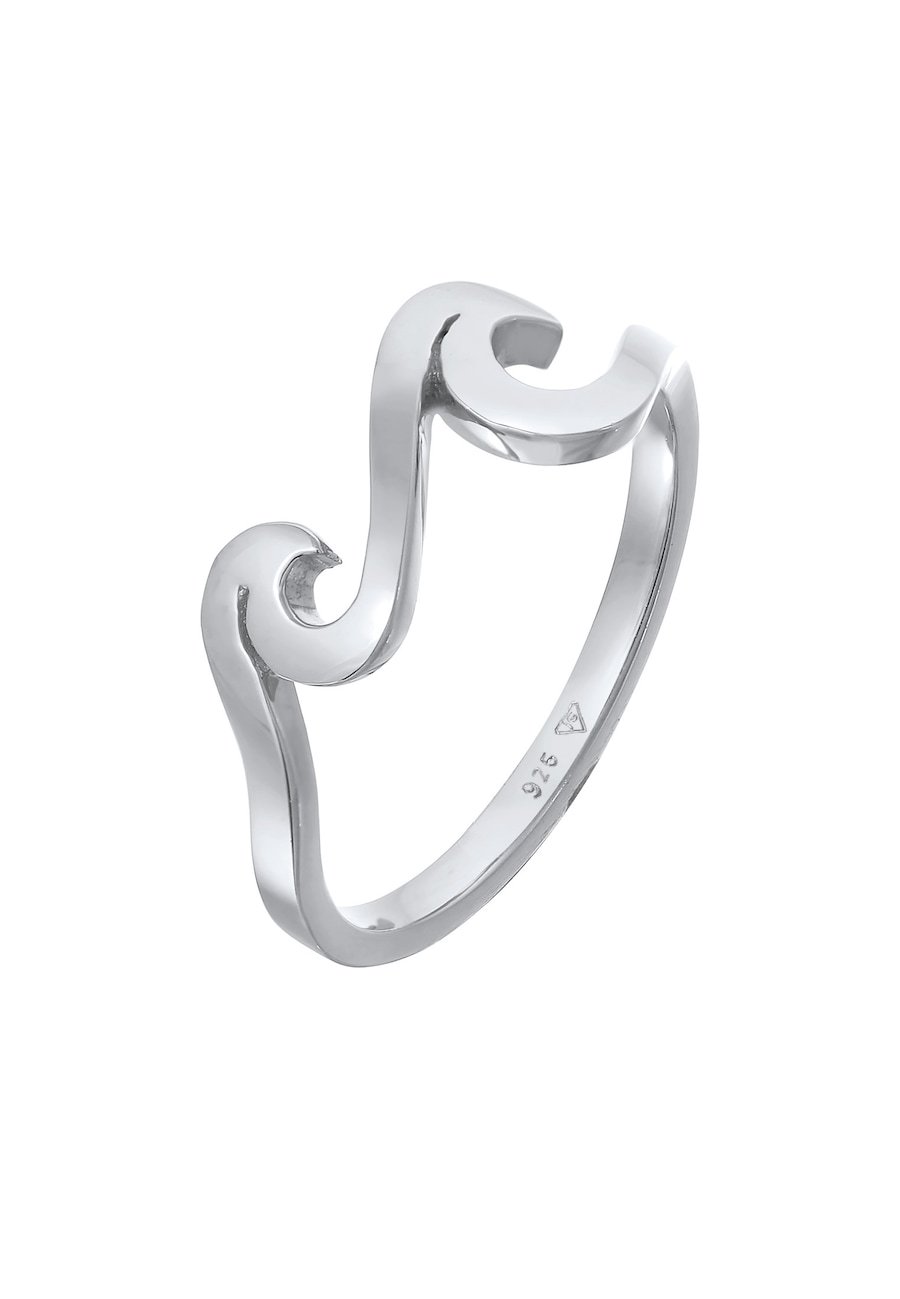 Elli Damskie morskie fale Basic w srebrze 925 Sterling Silver Pierścionki 1 ct